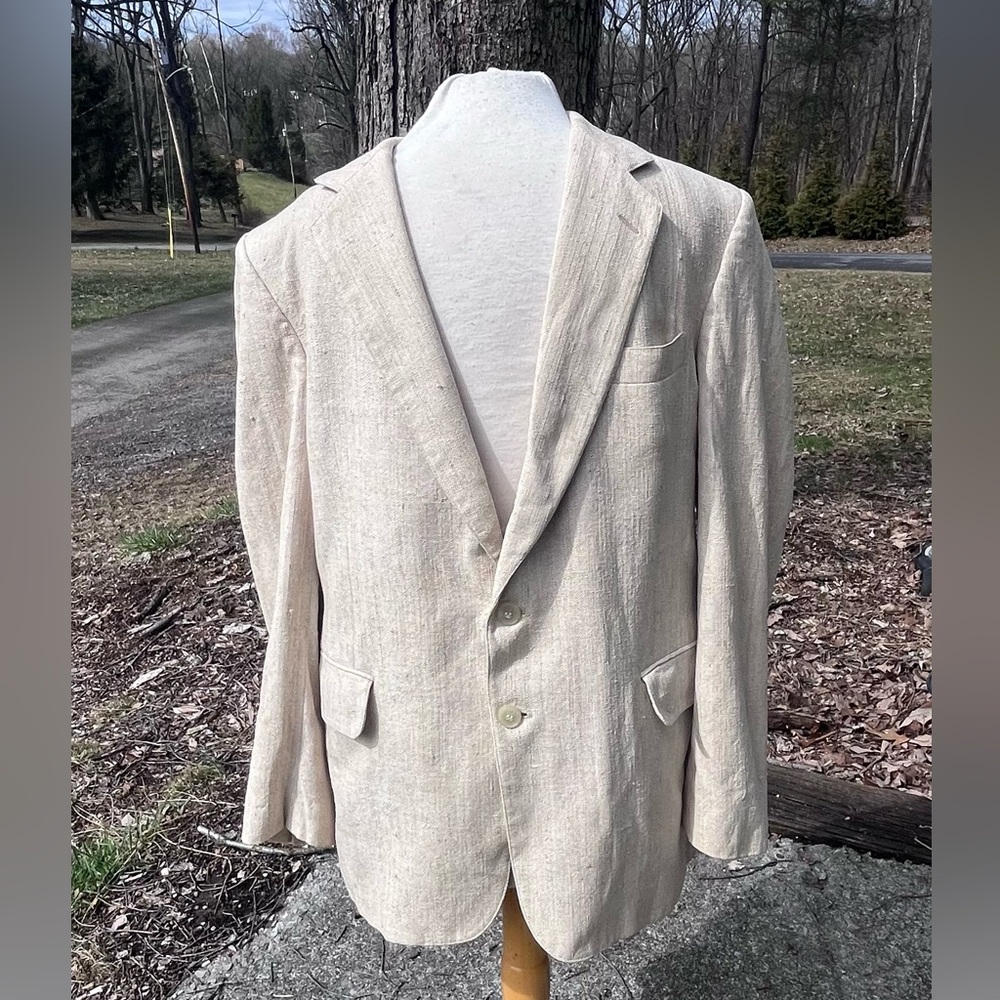 POTOMAC COLLECTION VINTAGE LIGHT BROWN TWEED BLAZER MENS 42R